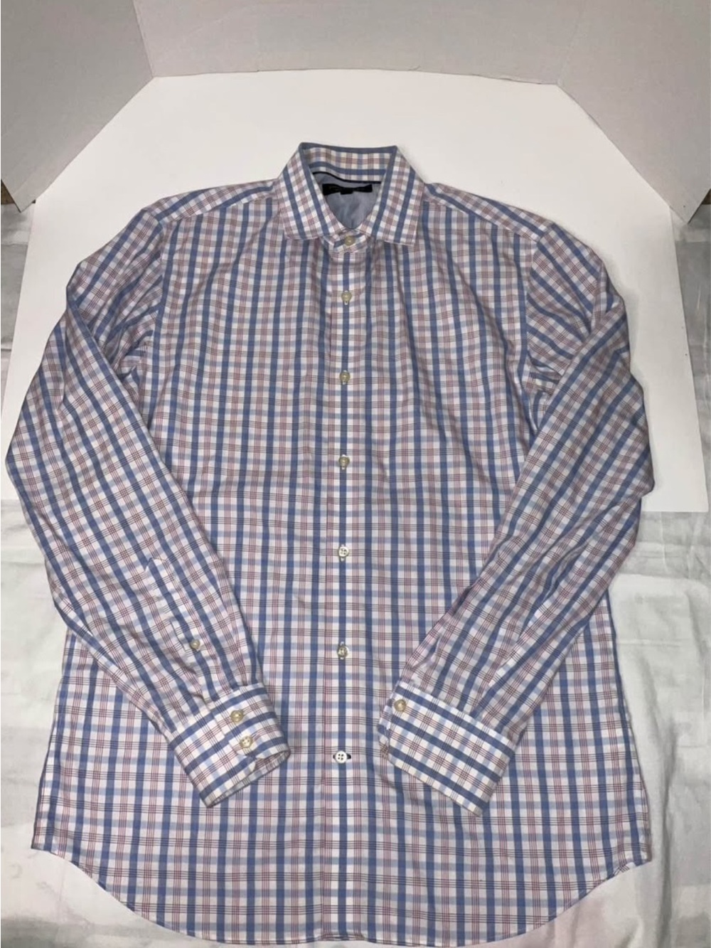 Banana Republic Blue and Pink Checked Dress Shirt